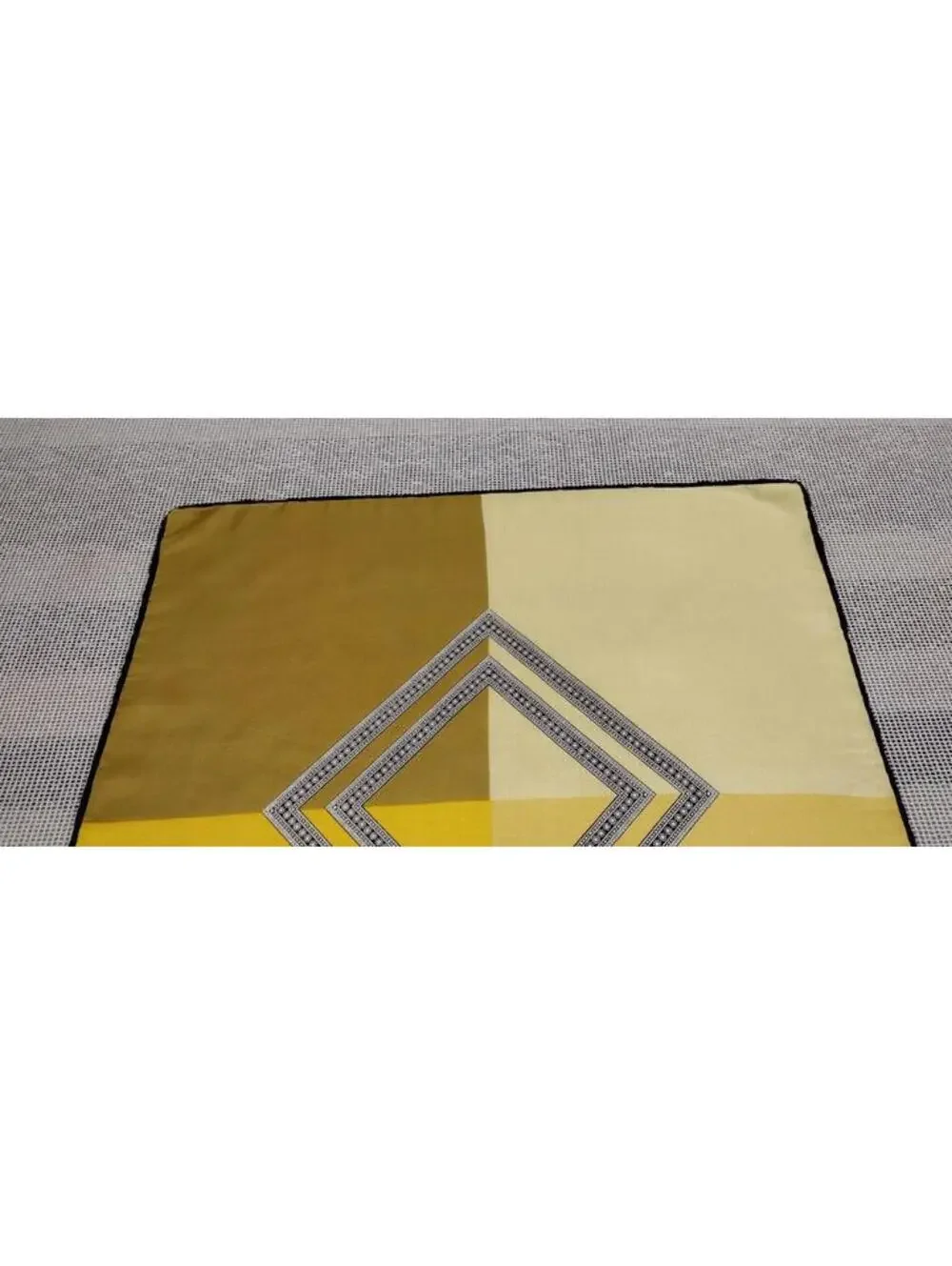 1950s Mid Century Men's Silk Scarf Square Diamond Mustard Rockabilly Neck Scarf